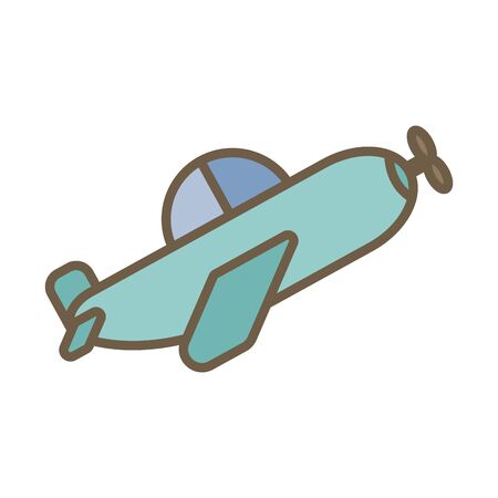 airplane flying toy block style icon vector illustration designのイラスト素材