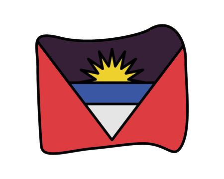antigua and barbuda flag country isolated icon vector illustration designのイラスト素材