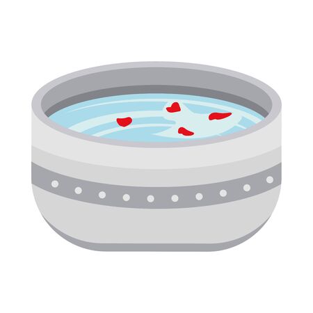 bowl with water with flowers petals vector illustration designのイラスト素材