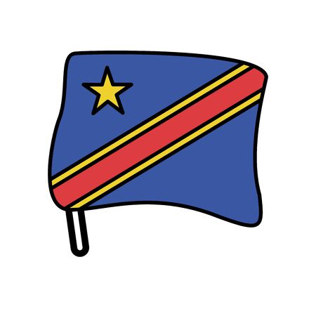 congo dr flag country isolated icon vector illustration designのイラスト素材