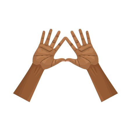 interracial hands human up isolated icon vector illustration designのイラスト素材