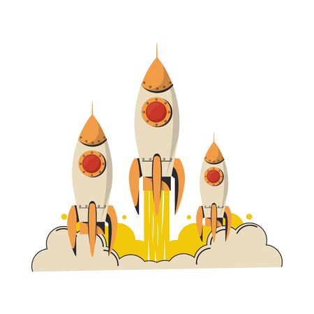 space rocket startup launcher icon vector illustration graphic designのイラスト素材