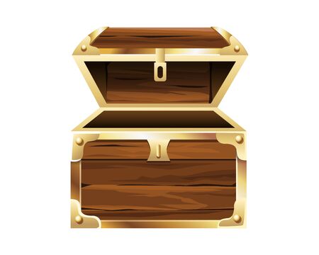 wooden chest antique isolated icon vector illustration designのイラスト素材