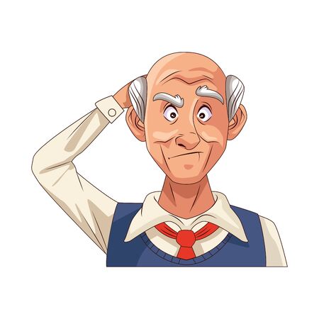 old grandfather character isolated icon vector illustration designのイラスト素材