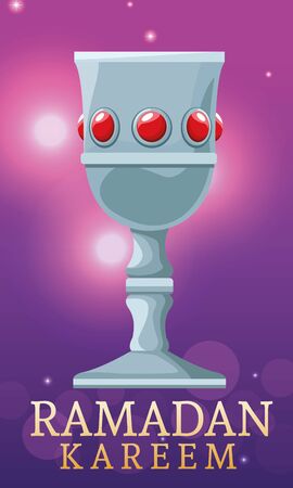 ramadan kareem celebration card with chalice vector illustration designのイラスト素材