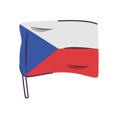 czech republic flag country isolated icon vector illustration designのイラスト素材