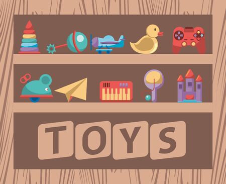 set toys baby isolated icons vector illustration designのイラスト素材