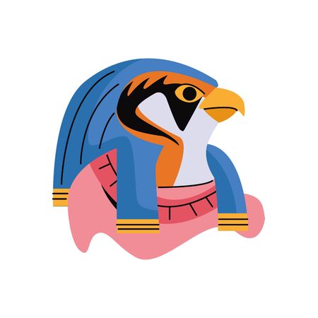 horus Egyptian god character isolated icon vector illustration designのイラスト素材