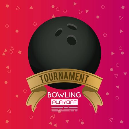 bowling sport poster with ball vector illustration designのイラスト素材