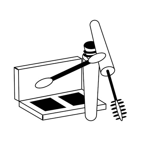 Make up and women fashion beauty eye shadow with mascara vector illustration graphic designのイラスト素材