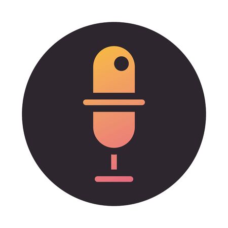 microphone sound block style icon vector illustration designのイラスト素材
