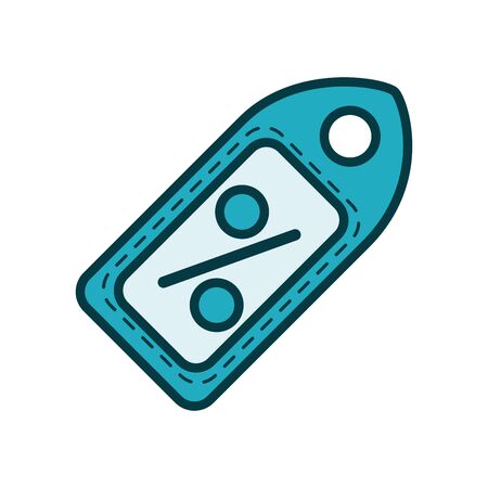commercial tag hanging with percent symbol line style vector illustrationのイラスト素材