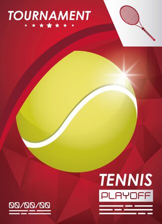 tennis sport poster with ball vector illustration designのイラスト素材