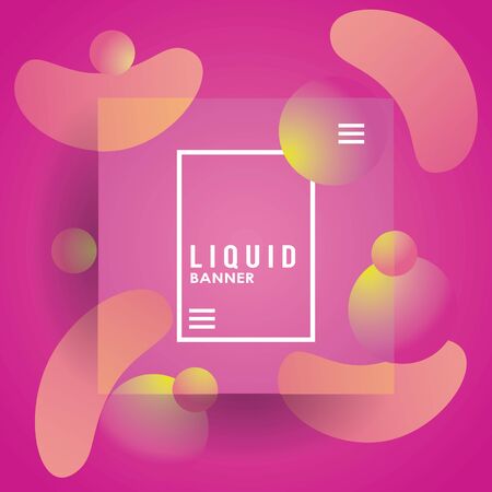 liquid and waves colorful square banner vector illustration designのイラスト素材