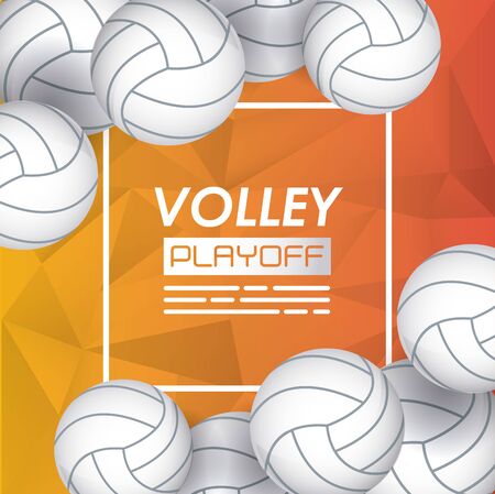 volleyball sport poster with balloons vector illustration designのイラスト素材