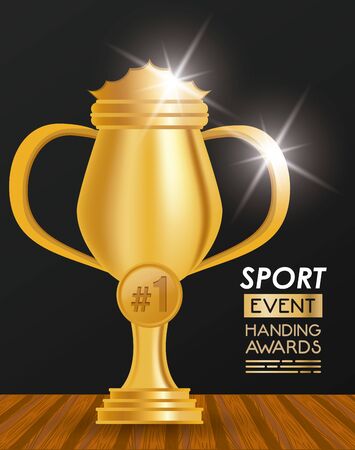 sport event trophy award poster vector illustration designのイラスト素材
