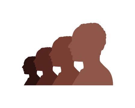 young men profiles silhouettes icons vector illustration designのイラスト素材