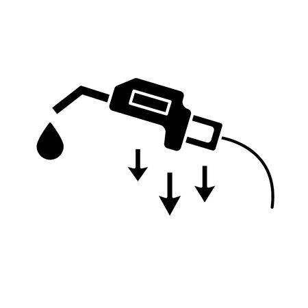 station service oil gun with arrows decreasing prices flat style vector illustrationのイラスト素材