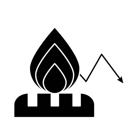 fire flame with arrow down flat style vector illustration designのイラスト素材