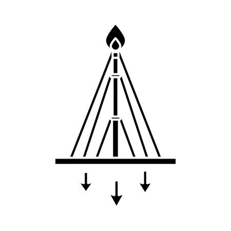 extraction tower oil flat style icon vector illustration designのイラスト素材