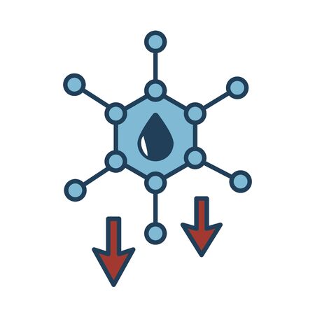 molecule and arrows oil drop fill style icon vector illustration designのイラスト素材