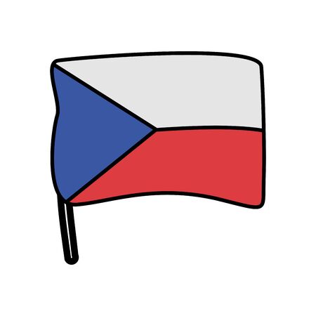 czech republic flag country isolated icon vector illustration designのイラスト素材