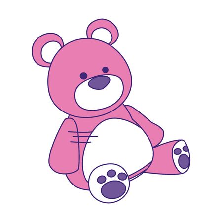 teddy bear icon over white background, vector illustrationのイラスト素材