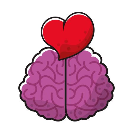 brain with heart love icon vector illustration designのイラスト素材