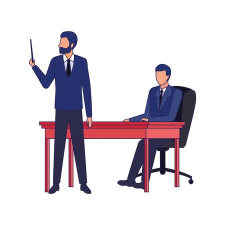 avatar businessmen at the office over white background, colorful design , vector illustrationのイラスト素材