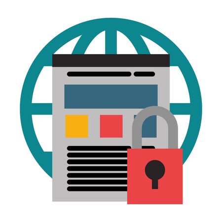 Business technology and security system symbols vector illustration graphic designのイラスト素材
