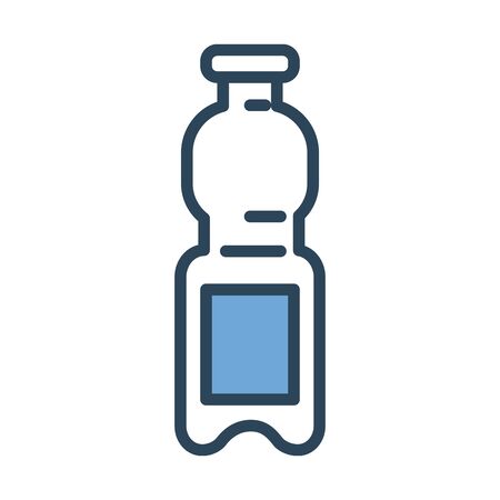 plastic bottle water half line and color style icon vector illustration designのイラスト素材