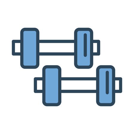 dumbbells gym accessory half line and color style icon vector illustration designのイラスト素材