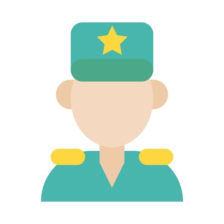 soldier military force line and fill style vector illustration designのイラスト素材