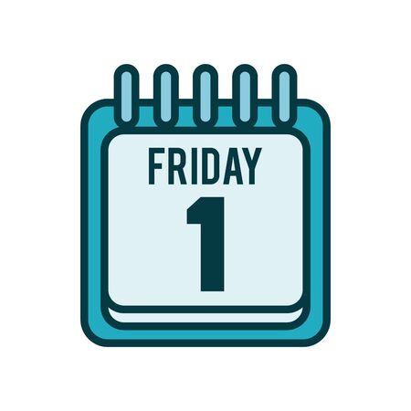 friday one calendar line style icon vector illustration designのイラスト素材