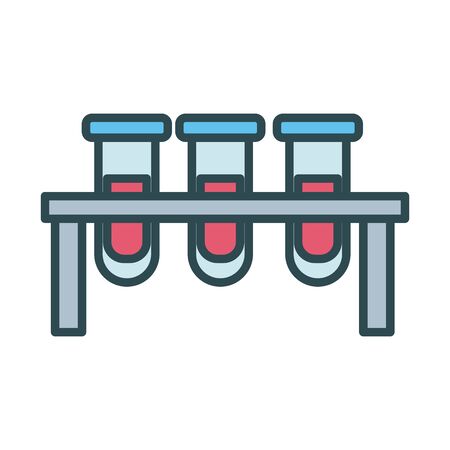 medical tubes test laboratory fill style icon vector illustration designのイラスト素材
