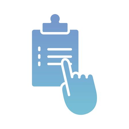 cursor mouse with checklist health online silhouette gradient style vector illustration designのイラスト素材