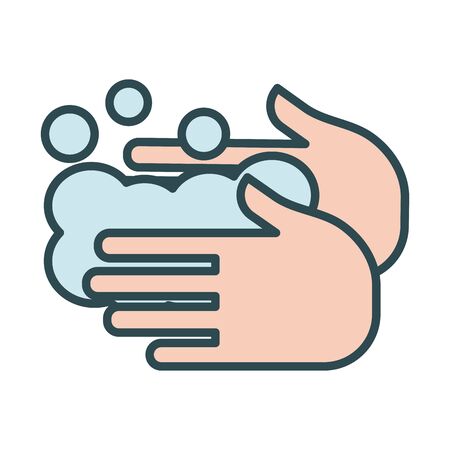 hands washing fill style icon vector illustration designのイラスト素材