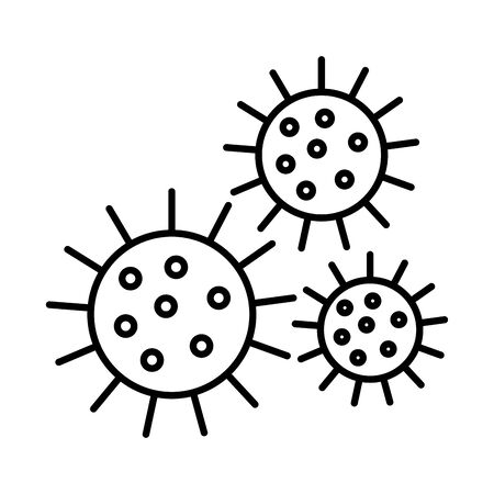 covid19 virus particle line style vector illustration designのイラスト素材