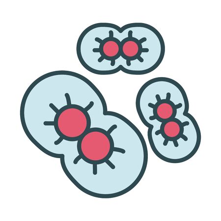 infected cells with covid19 fill style icon vector illustration designのイラスト素材
