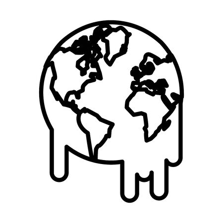 world planet earth melting icon vector illustration designのイラスト素材