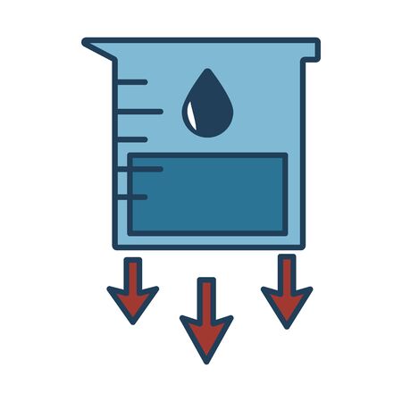 measure flask with oil drop fill style icon vector illustration designのイラスト素材
