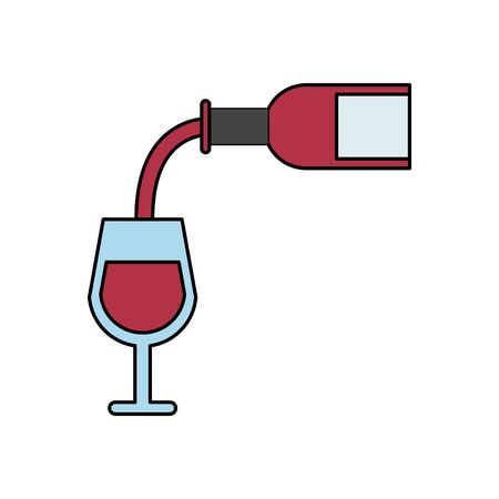 wine bottle drink with cup vector illustration designのイラスト素材