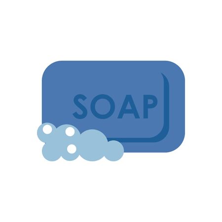 soap with foam flat style icon vector illustration designのイラスト素材