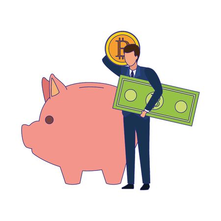 Businessman design, Man business management corporate job occupation and worker theme Vector illustrationのイラスト素材