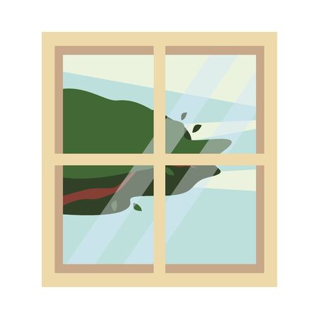 house window indoor isolated icon vector illustration designのイラスト素材