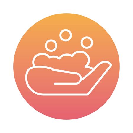 hand washing block style icon vector illustration designのイラスト素材