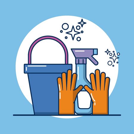 housekeeping tools and products icons vector illustration designのイラスト素材