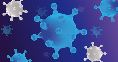 covid19 particles pandemic campaign pattern vector illustration designのイラスト素材