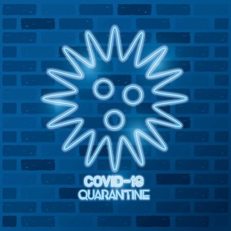 covid19 pandemic particle neon light in wall vector illustration designのイラスト素材