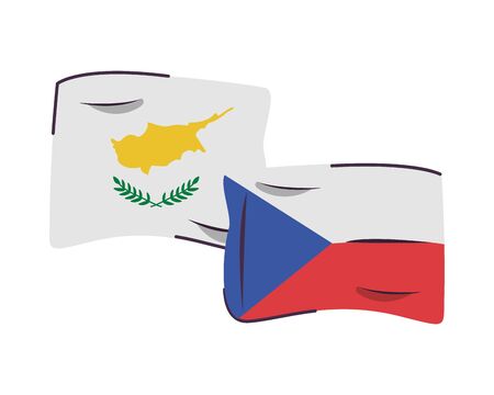 czech republic and cyprus flags countries isolated icon vector illustration designのイラスト素材